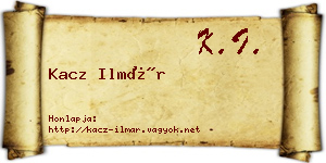 Kacz Ilmár névjegykártya
